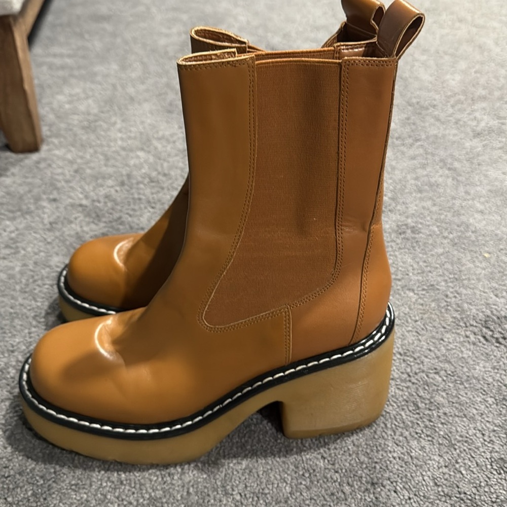 Marc Fisher Caramel Leather Ankle Booties